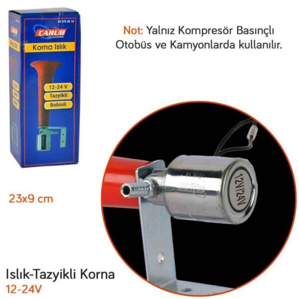 CARUB 12V-24V KORNA ISLIK TAZYİKLİ BOBİNİ HAVA İLE ÇALIŞIR