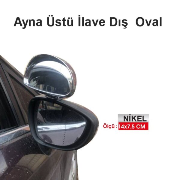 CARUB Ayna Üstü İlave Dış Oval 14x7,5cm Nikel Büyük - Görsel 2