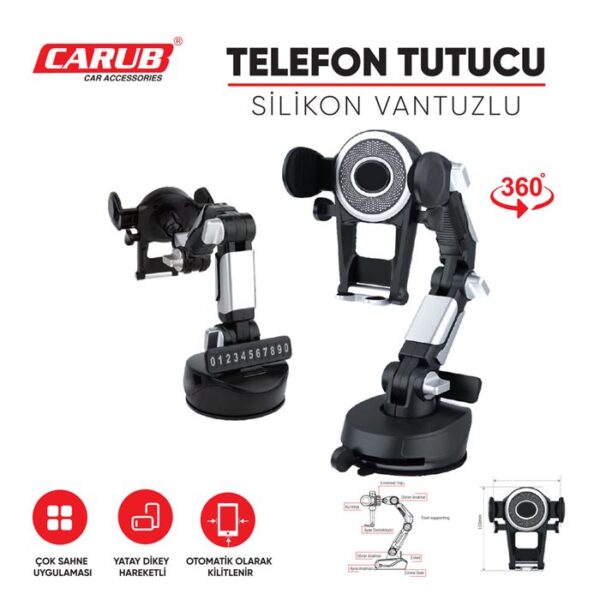 CARUB Telefon Tutucu Akrobat Numaratörlü Vantuzlu 5901973