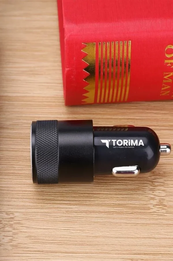 Torima C3 Type-C Siyah Tüm Araçlara Uyumlu Araba Çakmaklık Çift USB Girişli Oto Şarj Aleti Soketi - Görsel 5