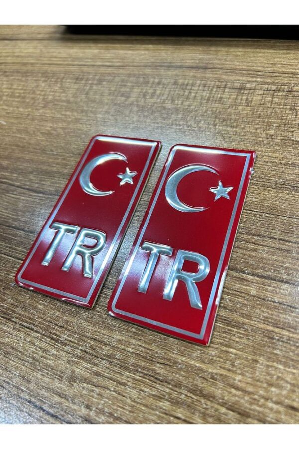 TÜM ARAÇLAR İÇİN PLAKA KIRMIZI TR YAZISI 2Lİ - Görsel 3