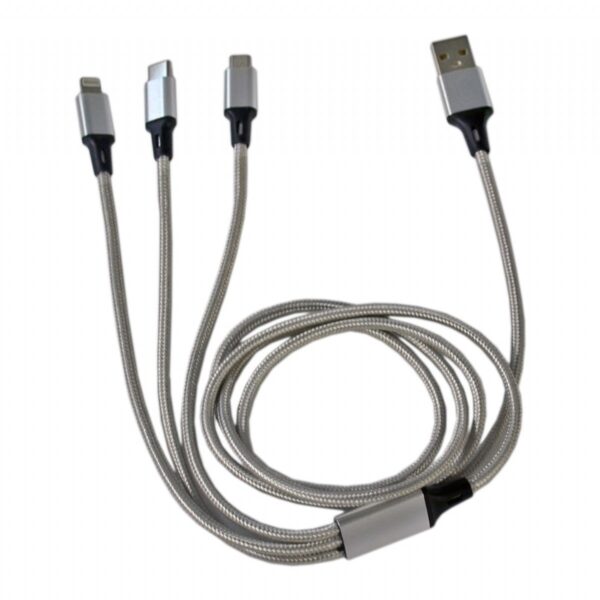CARUB Şarj Kablo Usb 3lü İphone,Samsung,Huwaei 1MT - Görsel 2